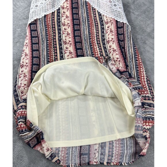 Altar'd State Women's M Sleeveless High Neck Dress‎ Lace Pink Blue Keyhole Boho - Picture 12 of 14